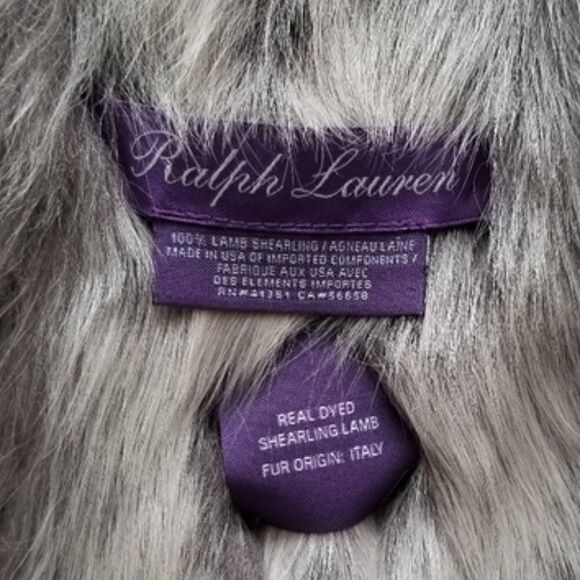 Ralph Lauren Collection * Fall 2014 Gray Italian Lamb Shearling Pull-Thru Collar - Picture 2 of 16